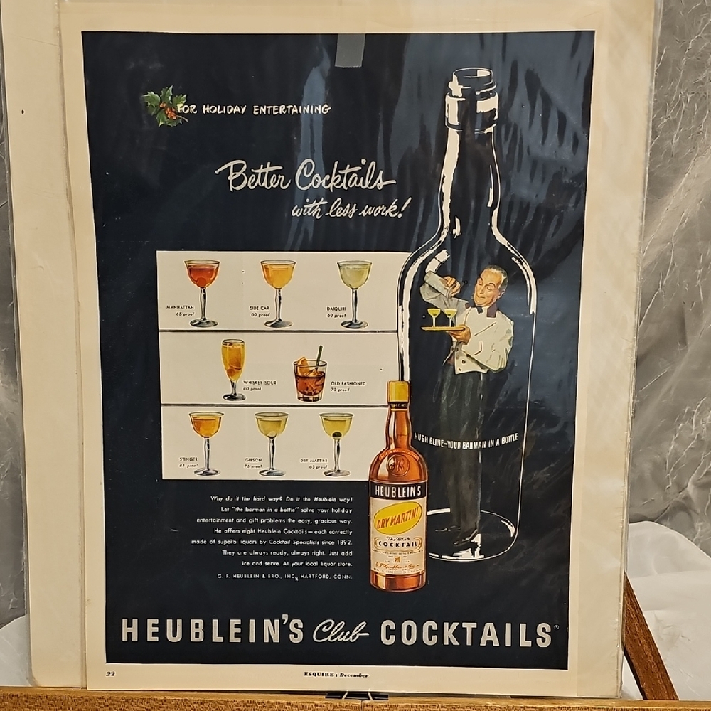 Heublein's Club Cocktails Vintage Advertisement 1949